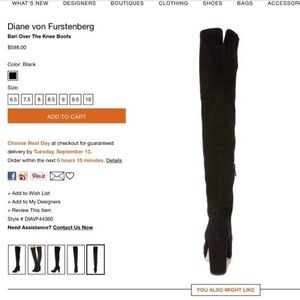 Authentic DVF OVER THE KNEE THIGH HIGH BOOTS SUEDE LEATHER 6M